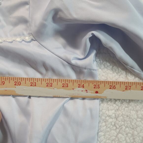 Miss Elaine Long Sleeve Nightgown Sleep Dress Embroidered Roses Blue XL - Picture 5 of 6